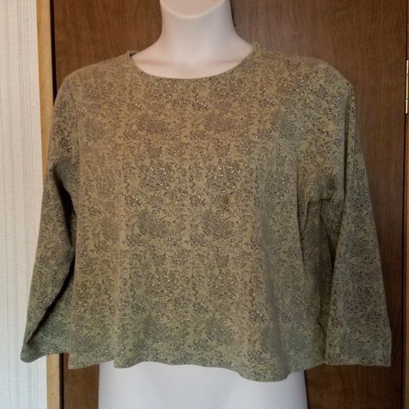 TWO Plus Tops 1X Black cotton top by Roaman's + Cute top by Croft & Barrow - Picture 2 of 9